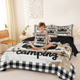 thumbnail image 4 of Catabedysis Cute Loves Pattern 7-Piece Twin Bedding For Boys,Happy Camping Camper Print Bedding Comforter Set For Boys,Multicolor,Black Reversible, 4 of 7