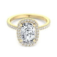 thumbnail image 2 of Wells - Moissanite Elongated Cushion Cut Halo Lab Diamond Engagement Ring With Sidestones, 2 of 3