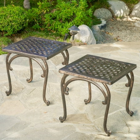 Hyde Outdoor Cast Aluminium Side Table (Set of 2)