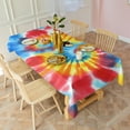 thumbnail image 3 of Colorful Tie Dye Pattern Rectangle Tablecloth 60"x120",Waterproof Polyester Rectangle Table Cloth, Wipeable Spillproof Polyester Tablecloth for Dining, Camping, Indoor and Outdoor, 3 of 6