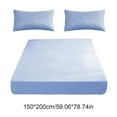 thumbnail image 3 of Linnome Fitted Sheet And Pillowcase Set Double Bed Size All Inclusive Soft Fiber Cover Non Slip Mattress Protector For Home Bedding Comfort, 3 of 6