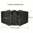 thumbnail image 2 of Black Corset Belt for Women Women's Black Wide Elastic Waist Belt Pu Vintage Lace-up Elastic Waist, Tied Waspie Wide Belt for Halloween Costume L, 2 of 6
