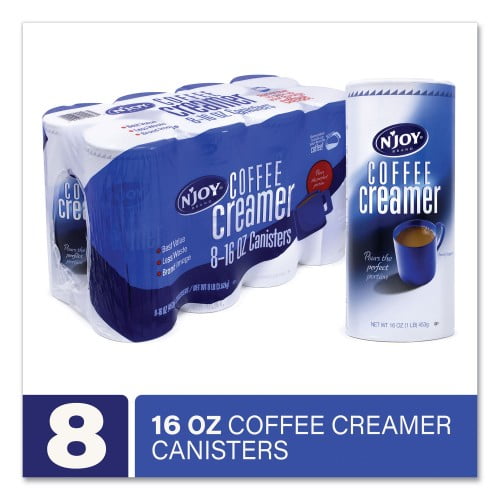 New N'Joy NonDairy Coffee Creamer, 16 oz Canister, 8/Carton, Delivered