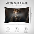 thumbnail image 4 of KLL Victorian Gentle Cat Pattern Silk Pillowcase for Hair and Skin Standard Size 20"X 30" Soft Breathable Pillow Covers for Sleeping, 4 of 6