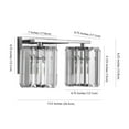 thumbnail image 4 of JONATHAN Y Coco Prism Vintage 13.5" 2-Light Metal/Glass Classic Glam LED Vanity Light, Chrome, 4 of 8