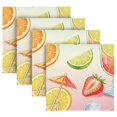 thumbnail image 4 of Iauyy Satin Napkins Set of 4- Pink-strawberry Drink DIY Printing Decoration Cloth Napkin- Easy Care for Home/Party, 4 of 8