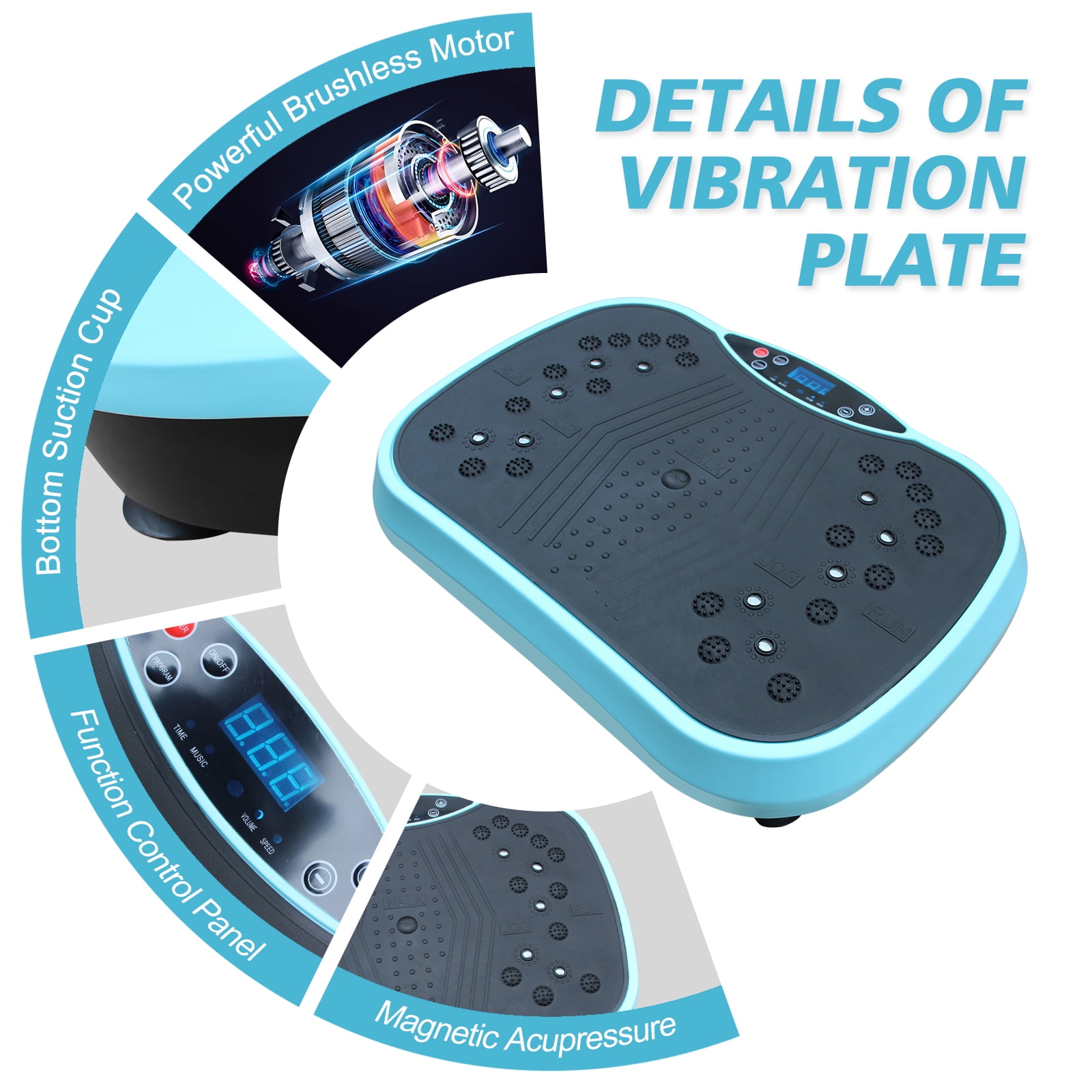 SHINPT Vibration Plate Exercise Machine, Workout Equipment with Resistance Band, Vibration Plate for Lymphatic Drainage, Vibrating Plate Exercise Machine for Weight Loss, Cardio Equipment