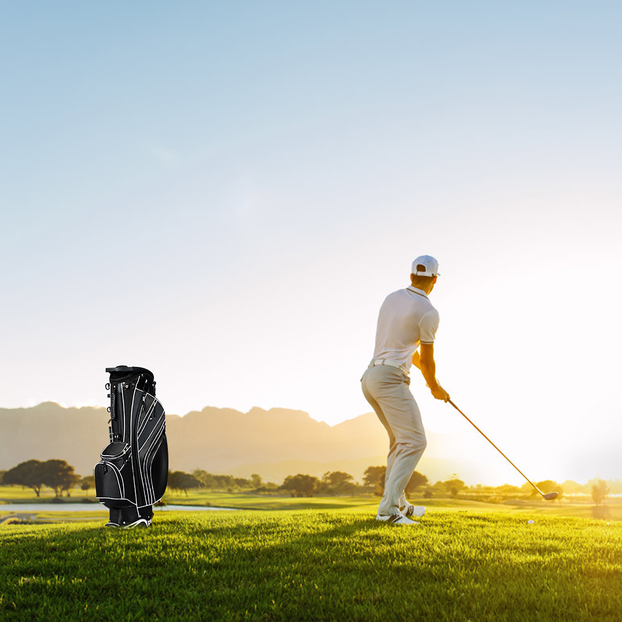 Costway Golf Stand Bag 6-Way Divider Black photo 3