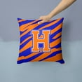 thumbnail image 2 of Carolines Treasures CJ1023-HPW1414 Letter H Initial Tiger Stripe - Blue Orange Fabric Decorative Pillow, 14Hx14W,, 2 of 4