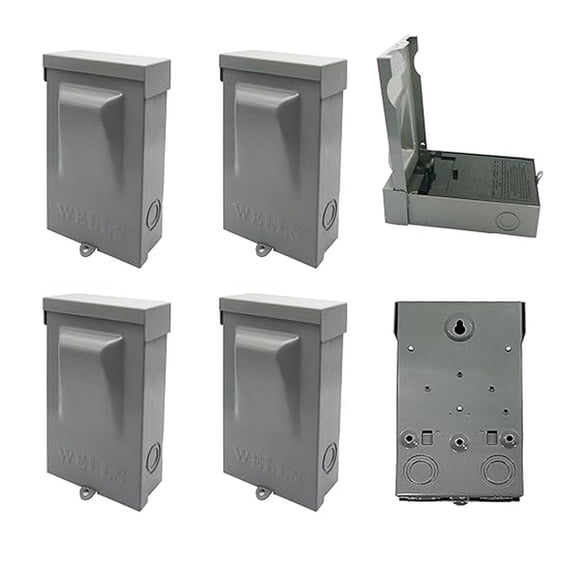 6 Pack Disconnect Box Outdoor 60 Amp Disconnect 120/240VAC Non-Fuse Disconnect Waterproof Metal Box Pull Out for Home and Light Air Conditioning, Near Condensing Unit (UL)