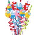 thumbnail image 1 of Reusable Drinking Straws Include 30 Drinking Straws Straws and 2 Cleaning Brushes Party Supplies, 1 of 8