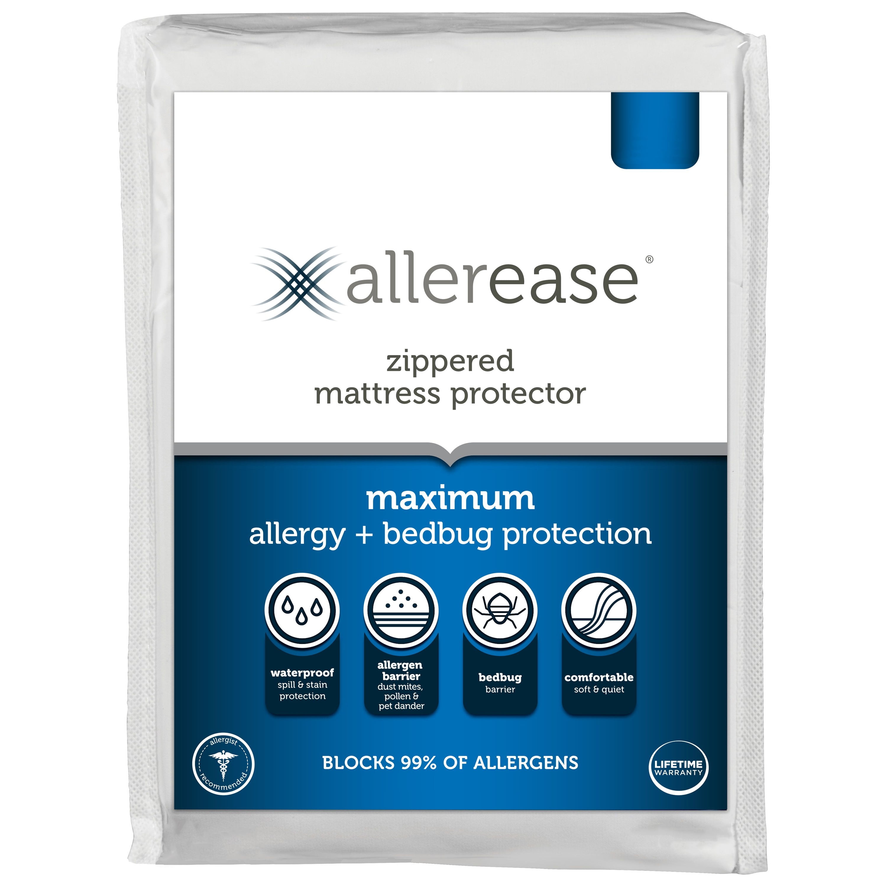 AllerEase Maximum Allergy & Bed Bug Protection Zippered Mattress