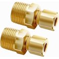 thumbnail image 1 of Tubo de latón Ice Maker Water Line, conector de 3/8 pulgadas, NPT macho x 1/4 pulgadas de compresión, 1 of 6