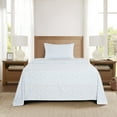 thumbnail image 3 of Mainstays Super Soft Brushed Microfiber Bed Sheet Set, Light Blue Leaves, Twin-XL, 3 Piece, 3 of 13