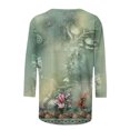 thumbnail image 5 of Dyegold 3/4 Sleeve Tops For Women Summer Round Neck Dressy Casual Vintage Floral Print Shirts Plus Size Trendy Blouses Tunic, 5 of 5