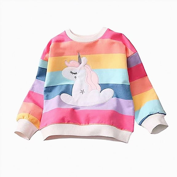 Gubotare Preppy Sweatshirts for Girls Girl Sweatshirts Casual Lightweight Sweatshirt Printed Long Sleeve Crop Tops Pullover 5T 6T (Pink,5-6 Years)