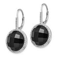 thumbnail image 2 of White Sterling Silver Earring Drop & Dangle Women'S Cubic Zirconia CZ Clear Black 33 mm 18, 2 of 3