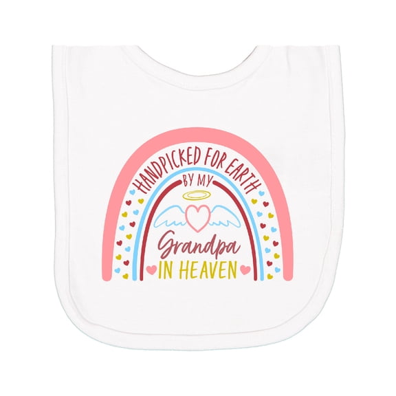 Inktastic Handpicked for Earth by My Grandpa in Heaven Rainbow Newborn Bib