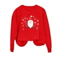 thumbnail image 5 of Sweatshirts for Women Casual Christmas Print Round Neck Long Sleeve Winter Fashion Hooded Pullover Tunic Tops, 5 of 6
