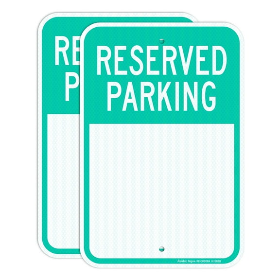 Faittoo Blank Reserved Parking Signs, 2-Pack 18 x 12 Inch Engineer Grade Reflective Aluminum Signs