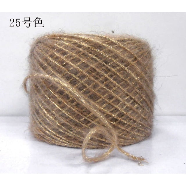 Nvzi Hilo de lana suave y brillante de 200 g, variedad variada para manualidades, mezcla súper suave y esponjosa para tejer y hacer crochet, color tostado claro