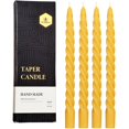 thumbnail image 1 of Candle TELOSMA - Cera cónica en espiral (25 cm, 4 unidades), color amarillo, 1 of 6