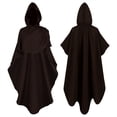 thumbnail image 4 of DuoJiaJ Adults Hooded Cape, Stand Collar Punk Style Cloak Brown Sizes S-L, 4 of 7