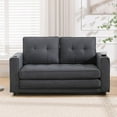 thumbnail image 3 of 3-in-1 Tufted Futon Sofa Bed Pull Out Sleeper Couch Foldable Design Soft Pillow Storage Pockets Compact Living Spaces, 3 of 16
