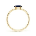 thumbnail image 2 of ANGARA Natural Oval Blue Sapphire Solitaire Ring With Diamonds in 14K Yellow Gold for Women (Size-7x5mm) | September Birthstone, Anniversary, Jewelry Gift for Women | Natural Blue Sapphire Ring, 2 of 10