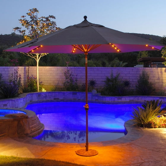 Galtech Sunbrella 11 Ft Auto Tilt Patio Umbrella With Led Galtech Sunbrella 11 Ft Auto Tilt Patio Umbrella With Led Lights Com