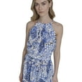 thumbnail image 3 of Falling Flowers Women's Halter Neck Mini Dress, Sizes XS-XL, 3 of 7