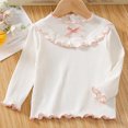 thumbnail image 2 of fatyb Toddler Baby Girls Long Sleeve Tops Crew Neck Cotton Undershirts Infant Cute Ruffle Bottom Shirts, 2 of 3