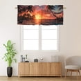 thumbnail image 2 of Ocean Beach Kitchen Curtain Valances Coastal Sunset Tropical Palm Tree Seaside Summer Window Valance for Bedroom Bathroom Living Room Dining Room Valances Set 54 by 18 in, 1 Panel, 2 of 6