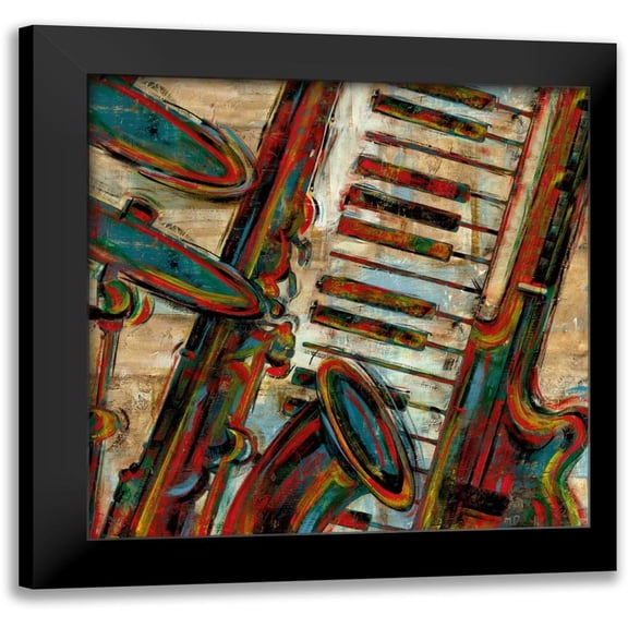 Donovan, Maria 12x12 Black Modern Framed Museum Art Print Titled - Jazz Montage