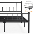 thumbnail image 4 of Yaheetech Basic Metal Platform Bed with Headboard and Footboard, Queen, Black, 4 of 9