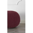 thumbnail image 4 of Urban Shop Round Solid Print Polyester Pouf, Red, 4 of 5