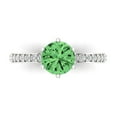 thumbnail image 2 of 1.71ct round cut green Zircon 18k white gold Bridal Wedding Engagement Promise Anniversary Ring for Women size 10.25, 2 of 7