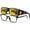 A02 Black Frame/ Yellow Lens Night-vision Glasses, variant on Women's Wrap Around Night Vision Yellow Lens Glasses, Fit Over Prescription Glasses, Anti-Glare for Night Driving, Ergonomic Frame, Comes with Case & Cloth