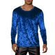 thumbnail image 1 of Camisas de terciopelo INSPIRE CHIC para hombres, camiseta clásica de cuello redondo de manga larga, 2XL, azul real, 1 of 5