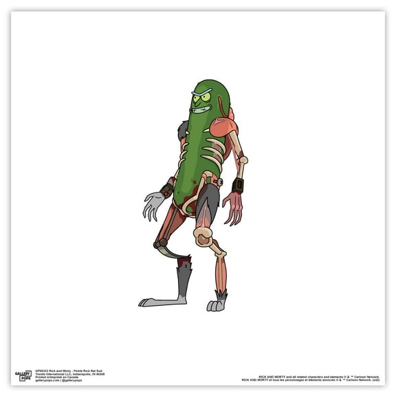 Gallery Pops Cartoon Network Rick and Morty - Pickle Rick Rat Suit Wall Art, Unframed Version, 12" x 12"