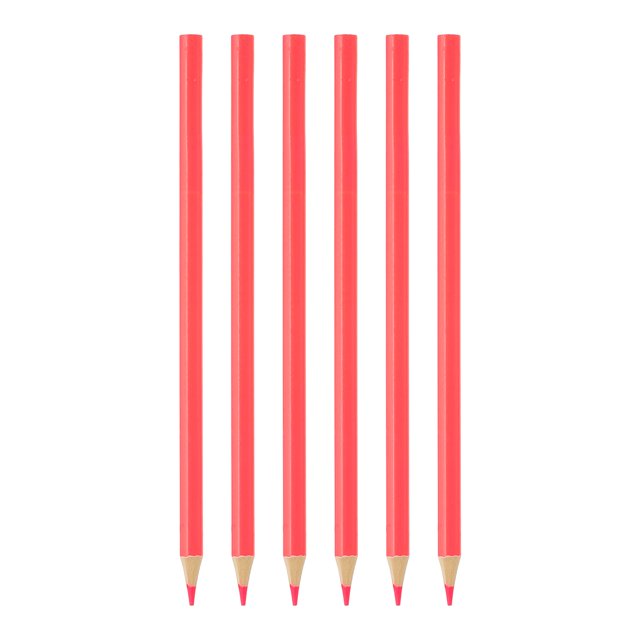 Uxcell Pink Colored Pencils Set, 6Pcs Oil Color Pencils Wooden Coloring Drawing Pencil for Artists Art Painting