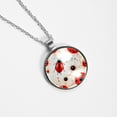thumbnail image 4 of Seven Starred Iadybird Women's Glass Circular Pendant Necklace, 4 of 5