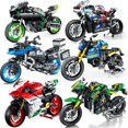 thumbnail image 2 of Bloques de construcción de motocicleta todoterreno para niños y adultos, vehículo de carreras de velocidad, MOC, regalo, ciudad, 2023, 2 of 4