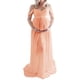 thumbnail image 3 of Vestido largo de maternidad con hombros descubiertos, elegante, con dobladillo suelto, vestido de mujer embarazada para sesión de fotos en tienda nupcial, 3 of 6