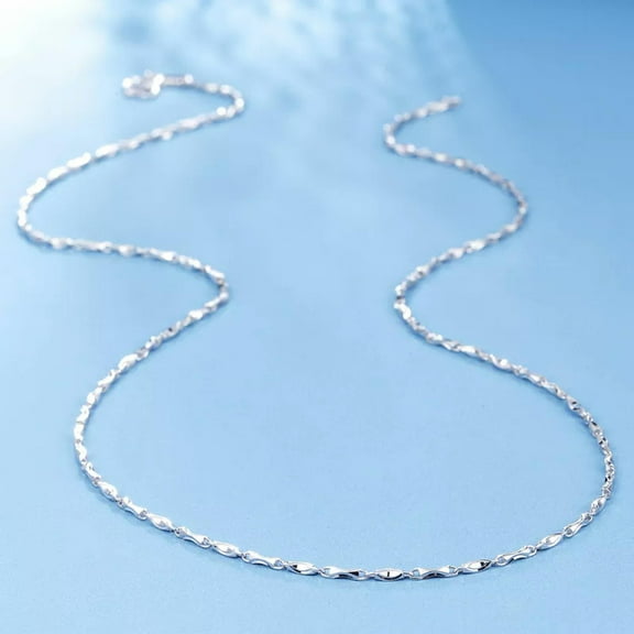 K-KED Pure Solid Platinum 950 Necklace For Woman Elegant Ingot Lucky Chain / 16.5"L