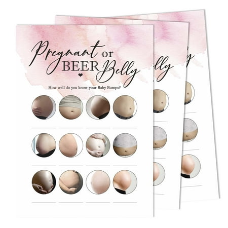 Inkdotpot Pregnant Or Beer Belly Game Baby Shower Game Cards Party Supplies Activity Cards Baby Shower Gender Neutral Games Its A Boy Or Girl