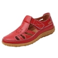 thumbnail image 2 of AUDeals Women's Orthopedic Fisherman Sandals, Closed Toe Hollow Out Shoes with Adjustable Ankle Strap Comfort (Red, 7.5), 2 of 9