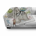 thumbnail image 3 of Cartoon Soft Flannel Fleece Throw Blanket, Cartoon and Owls Floral Background Animal Love Big Eyes Boys and Girls, Cozy Plush for Indoor and Outdoor Use, 50" x 70", Multicolor, by Ambesonne, 3 of 6