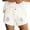 White, variant on Women's Jean Shorts Stylish High Waist,Button Fly Distressed Ripped Frayed Hem Shorts,Premium Casual Summer Denim Shorts for Weekend Getaways