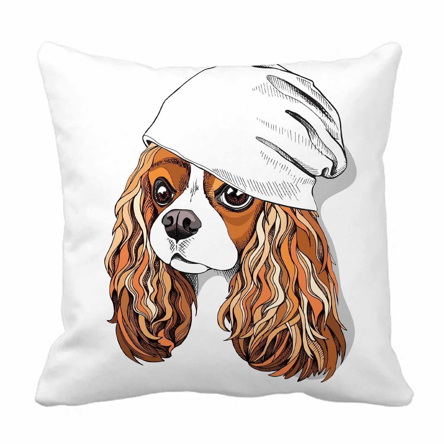 PKQWTM Portrait Of The Cavalier King Charles Spaniel Casual Cap Bed Decor Pillow Cases Zippered
